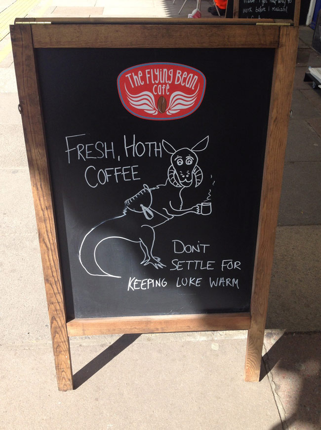 This Star Wars inspired coffee shop sign
