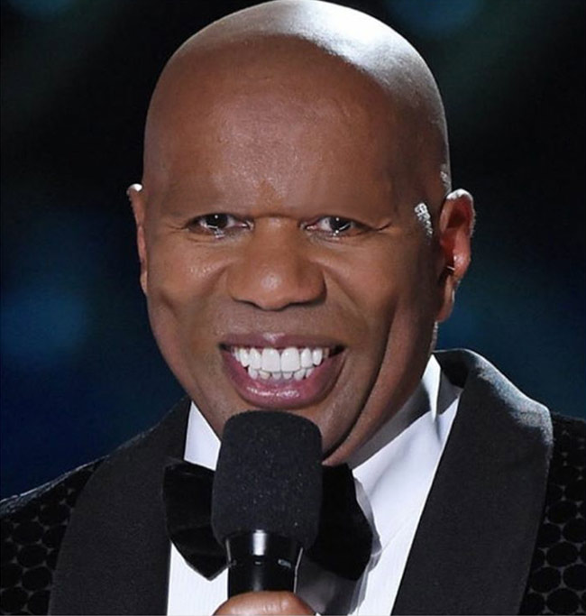 Steve Harvey without his mustache and eyebrows