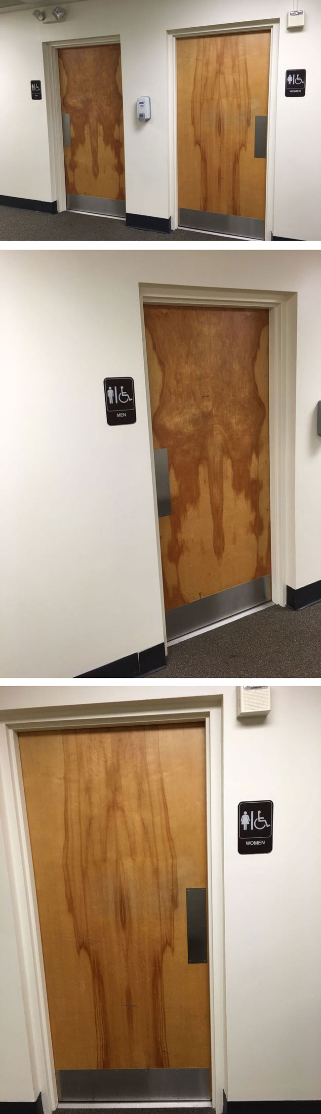 My aunt went to the bathroom in her company's new building. This is what she saw