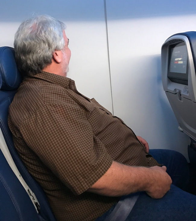 My friend was excited about his "window" seat. Then we sat down