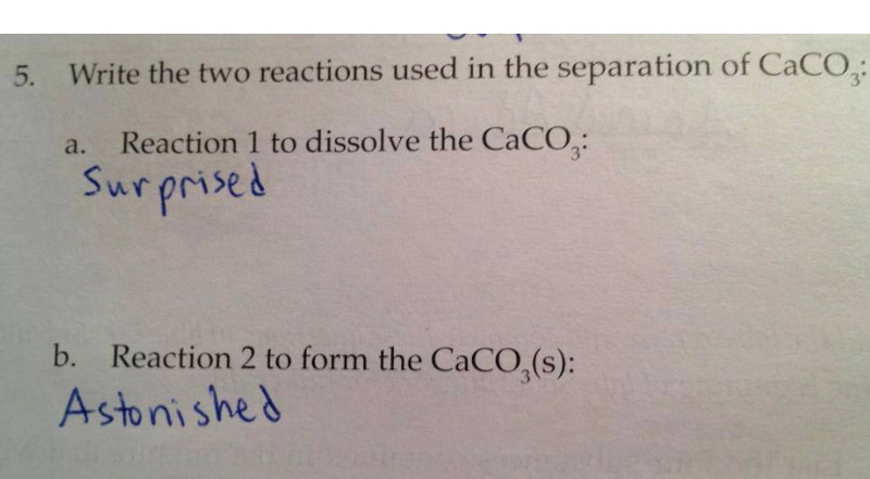 My 7th grade Chemistry exam responses