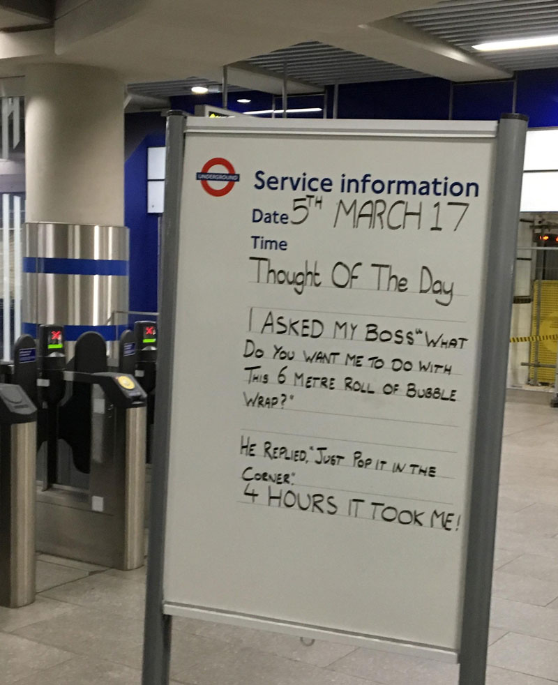 Yesterday on the London Underground