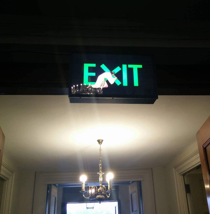 This exit sign at a church