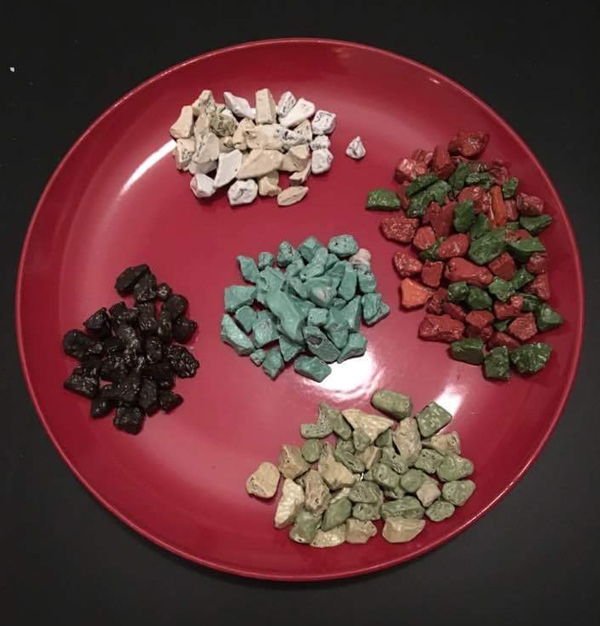 My wife asked me to sort some chocolate rocks by color. I am color blind. This is the result