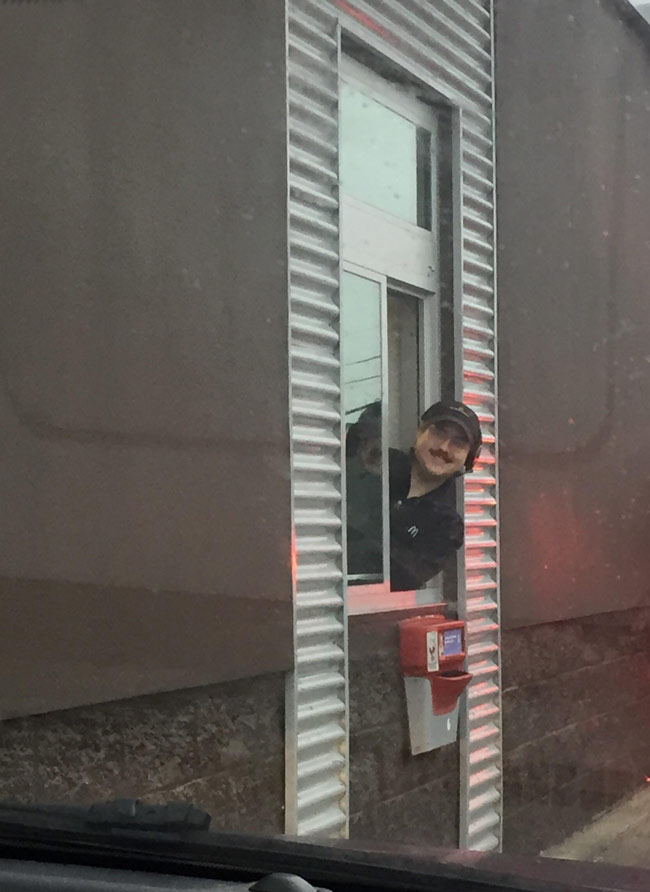 I might have found the happiest McDonald's employee in the world