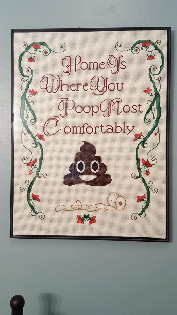 So my sister made this for me as a housewarming present