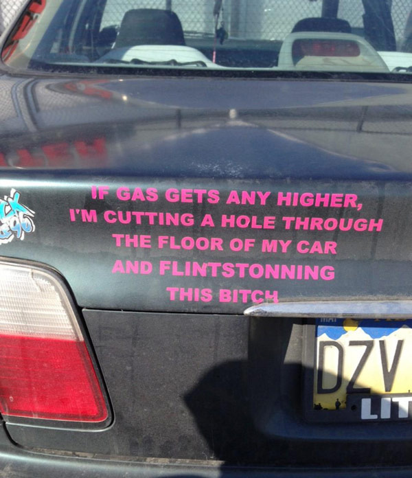 My aunt saw this on a car in Alaska