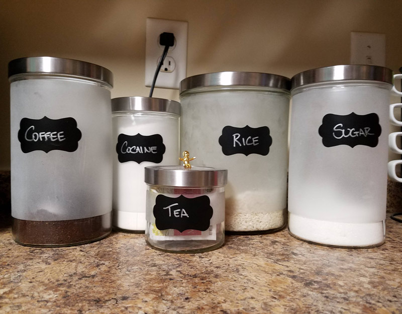 "Fixed" the kitchen canister labels last week. Wife hasn't noticed, yet