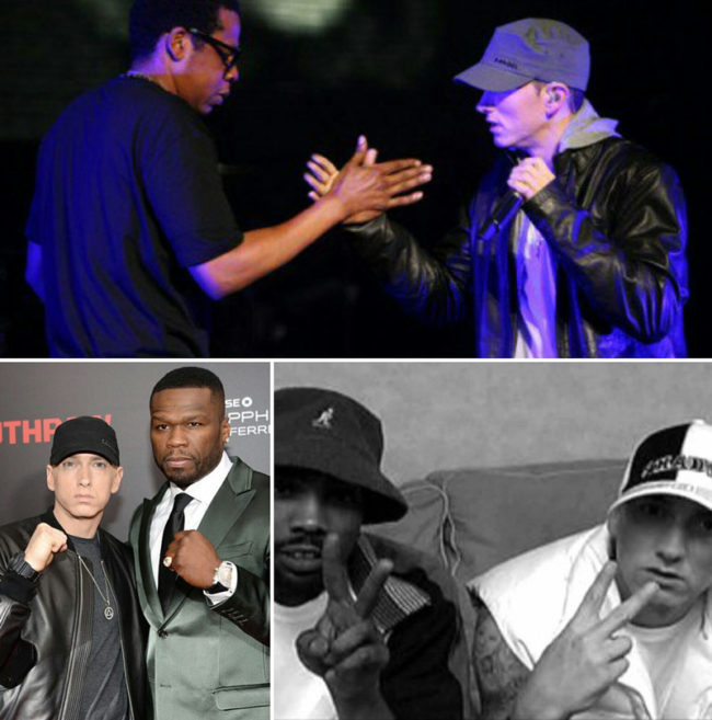 Eminem has never won a game of rock paper scissors. Always a draw