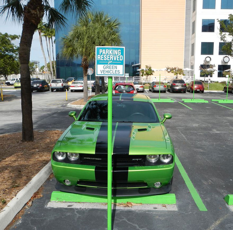 Green Car Parking Only