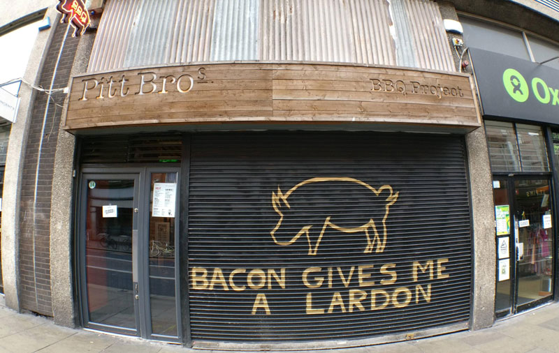 Store front for a BBQ joint in Dublin, Ireland