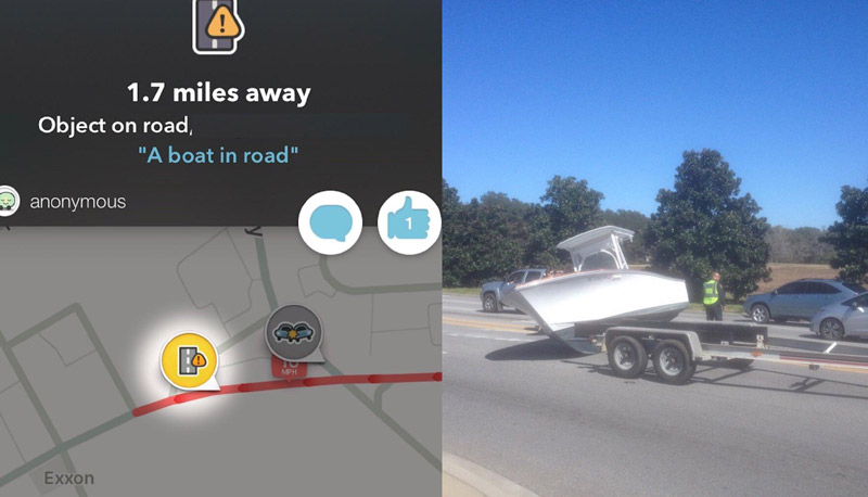 Waze said there was a boat in the road. Really?