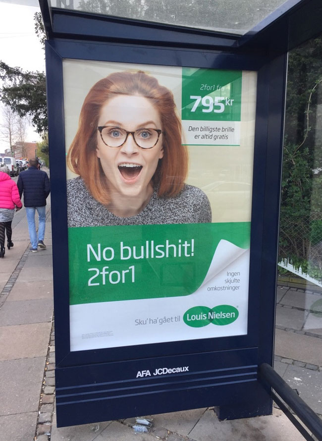 This bus stop ad in Denmark