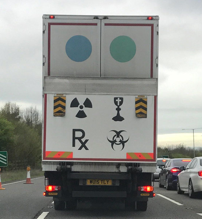 Would not mess with this truck. Particularly the goblet of god it's carrying