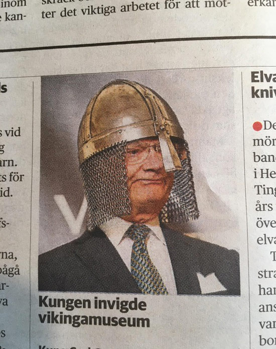 The king of Sweden opening a new Viking museum