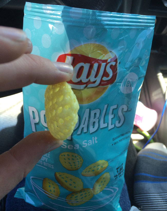 Lays has come up with a way to sell more air in their chip bags by making air filled chips. And I fell for it