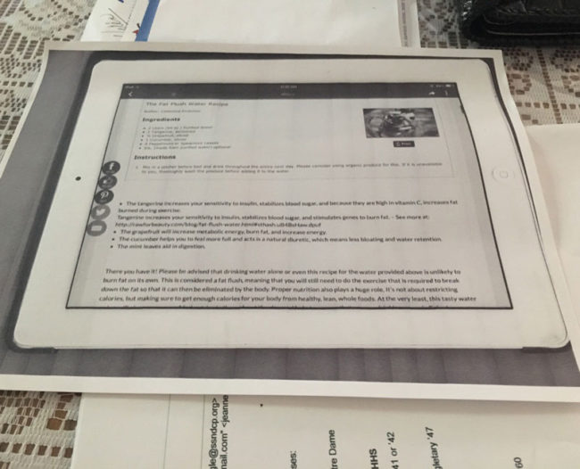 My mom photocopies recipes off of her iPad