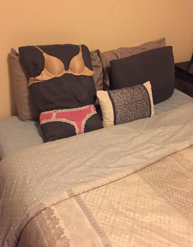 My wife is going away for a few months. This is how she left our bed this morning