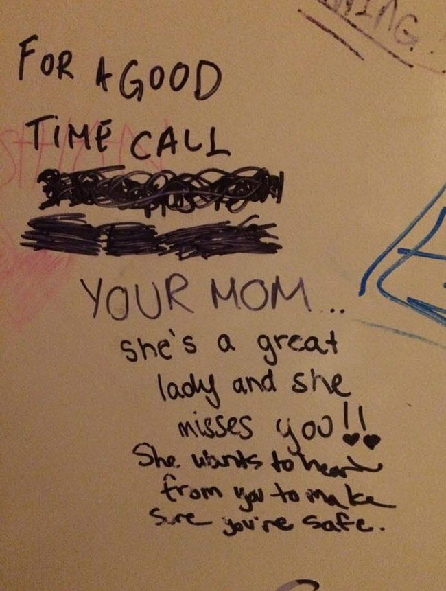 Happy Mother's Day, courtesy of NYC bathroom stall