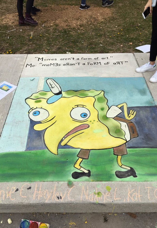 Art school sidewalk chalk