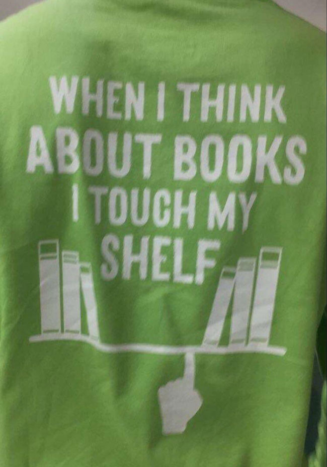 Shirts given out at our school library on the last day