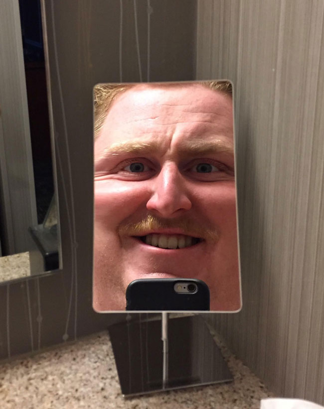 When you're feeling great but your hotel mirror puts you back in check