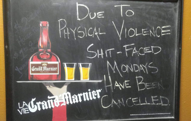 Shit-Faced Mondays resulted in too many Lawsuit Tuesdays