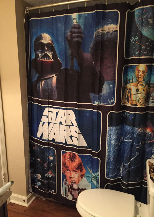 Girlfriend said "go get a new shower curtain before my mom arrives." I think this is fair