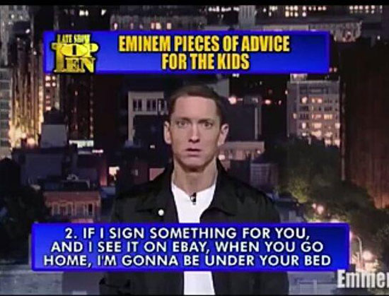 When Eminem gave advice to kids on the David Letterman show