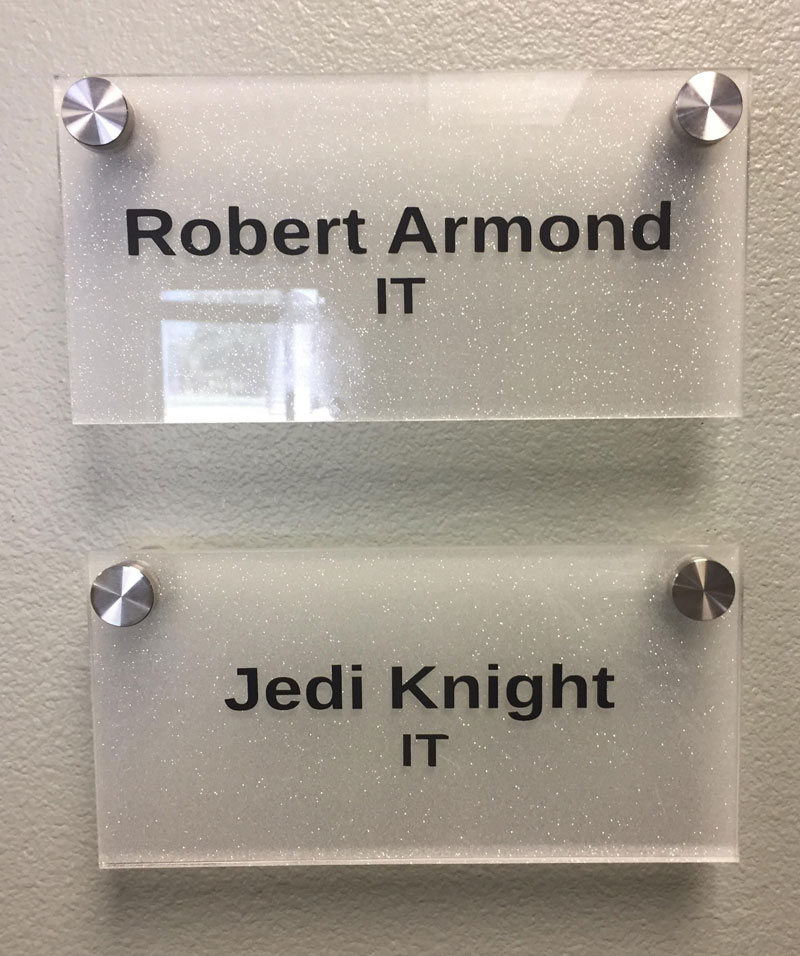 Our IT guys name is Jedediah Knight. This is what he goes by