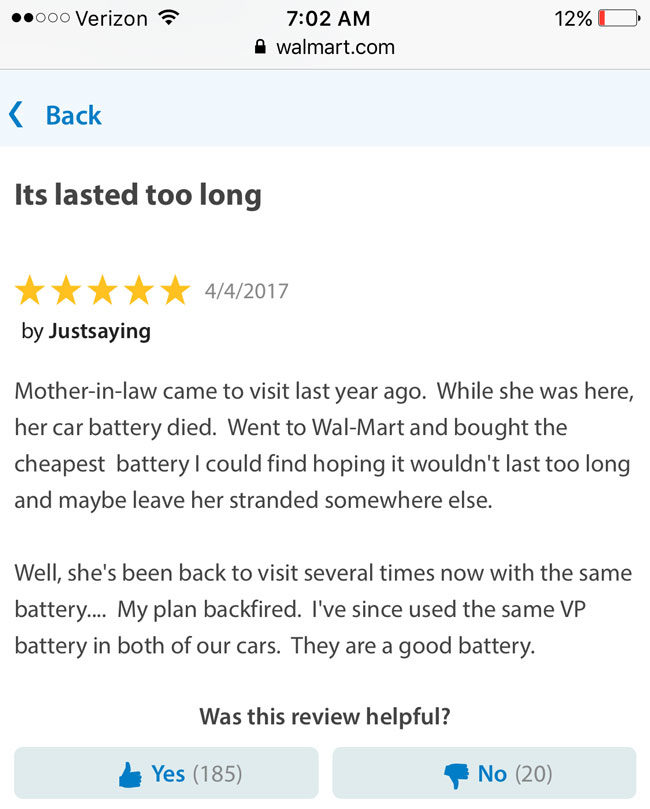 I saw this review while searching for a cheap car battery