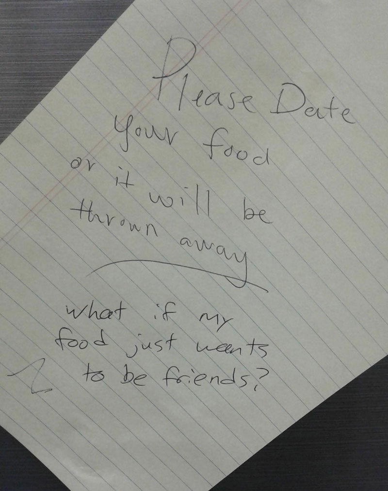 Please date your food