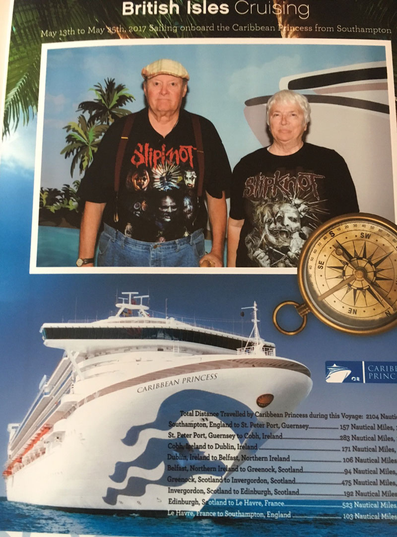 My father in law (73) and mother in law (70) went on a cruise a few weeks ago. This was their embarkation photo