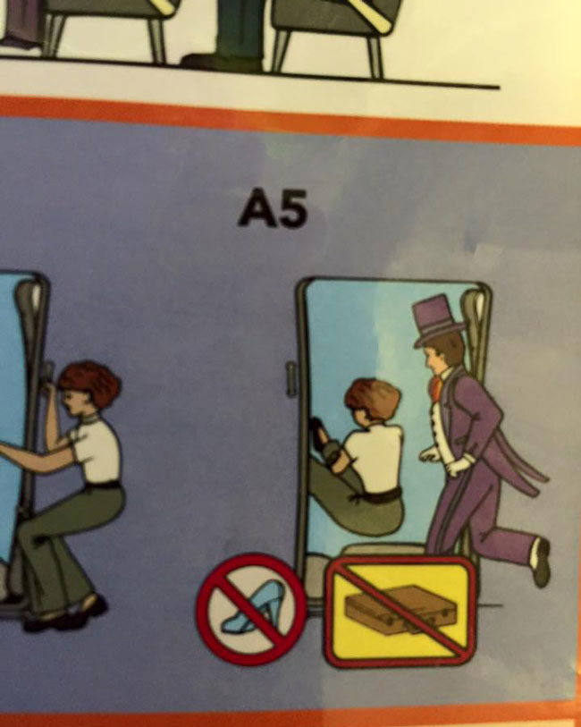 Perplexing airline safety card