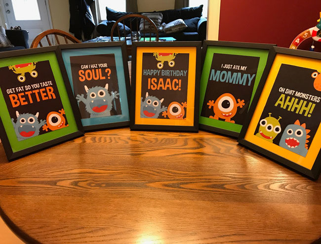 My wife put me in charge of making signs for my sons first birthday party