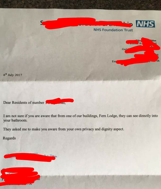 My friend just received this letter