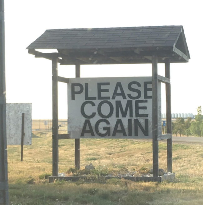 The sign when leaving Climax, Saskatchewan
