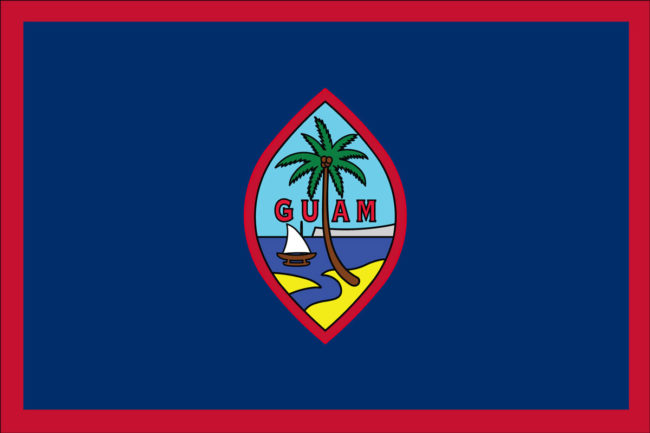 The Guam flag looks like the first thing you see if you are being born in Guam