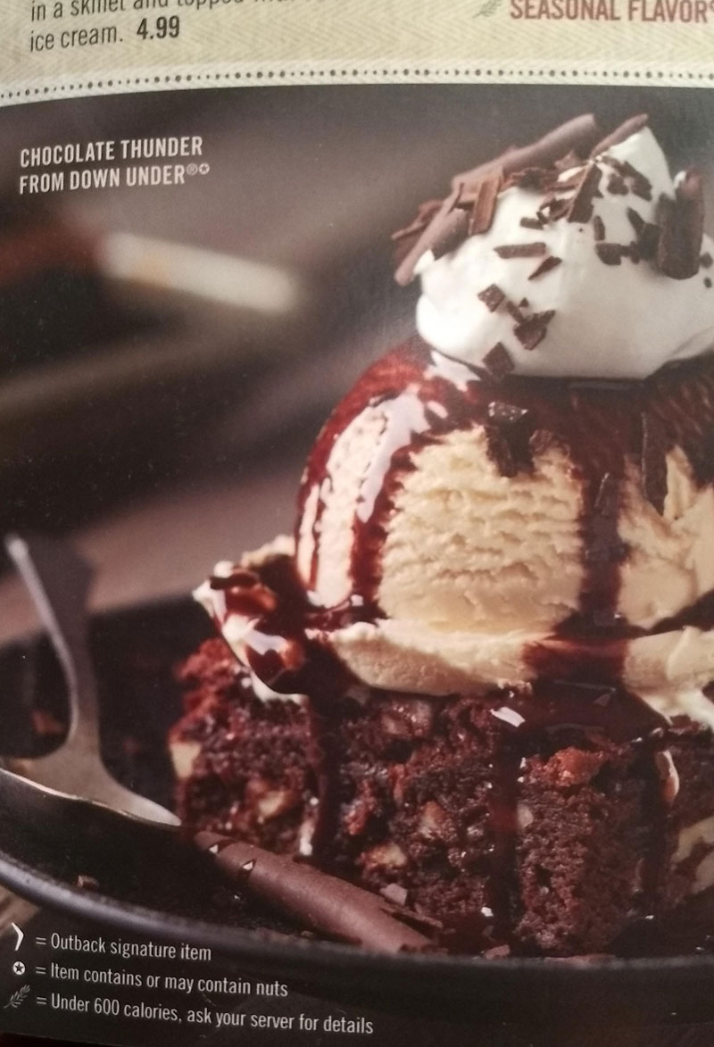 Outback needs to rethink the name of this dessert...