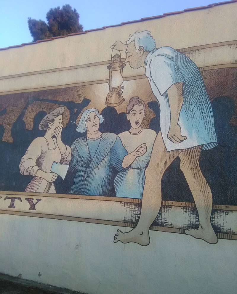 There's a mural in my town that I swear is an old man exposing himself to some ladies