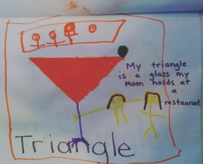 Kindergartner's assignment on triangles