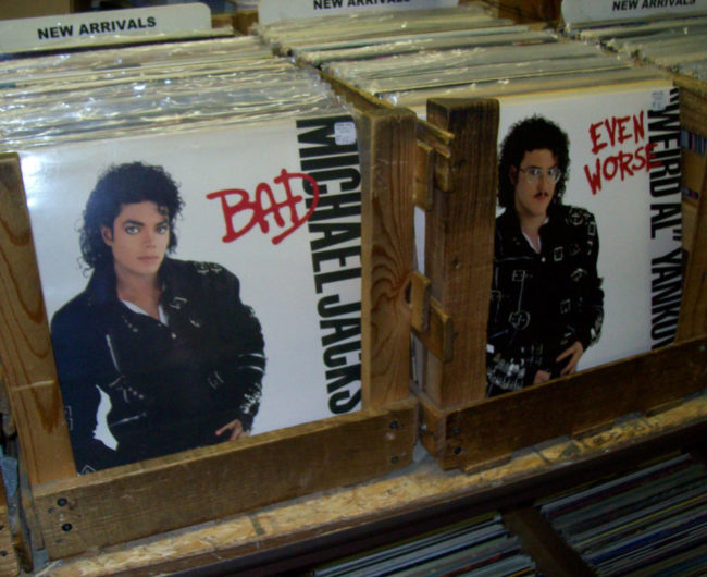 Al Yankovic's Album on Sale next to Michael Jackson's