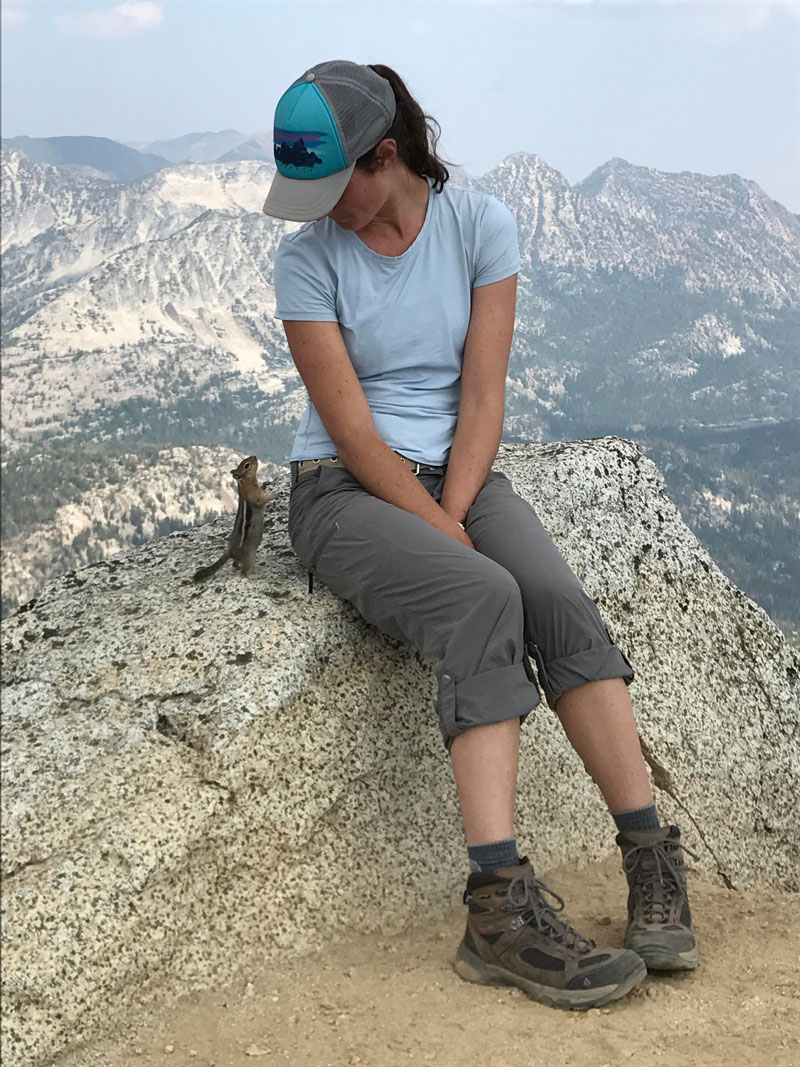 This Chipmunk looking up at my GF on top of Eagle Cap summit, 9,570 ft