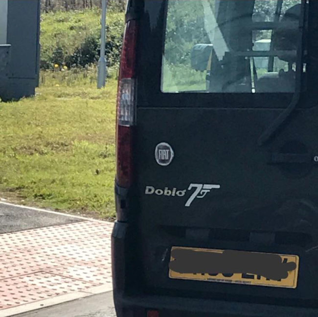 The sticker on this Fiat Doblo...