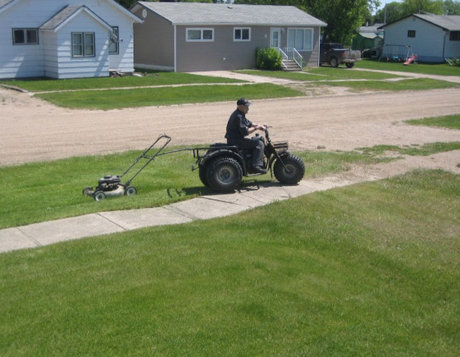 How my 95yo grandpa cuts his grass