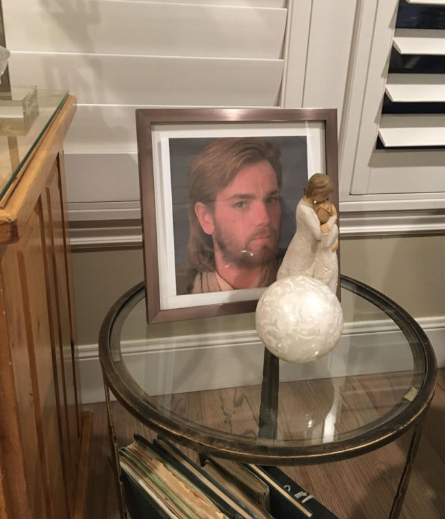 Shout out to my brother for replacing a picture of Jesus at my parent's house with a picture of Obi-Wan Kenobi as portrayed by Ewan McGregor. Three months and counting without them noticing