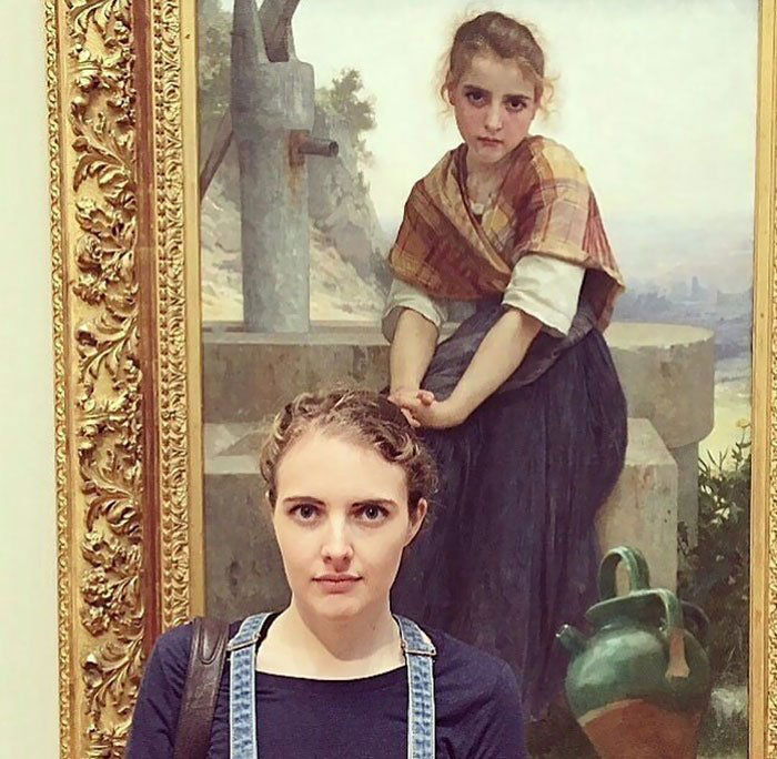 Woman has a striking resemblance to subject of The Broken Pitcher by William-Adolphe Bouguereau