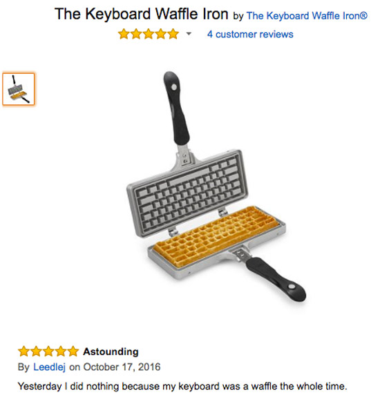 Amazon user reviews The Keyboard Waffle