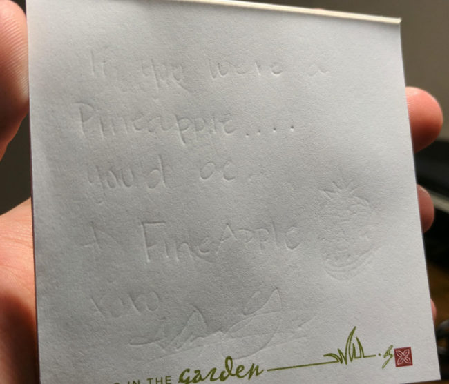 The previous note in my hotel room