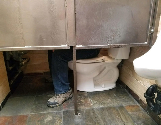 The private bathroom stall at our local bar